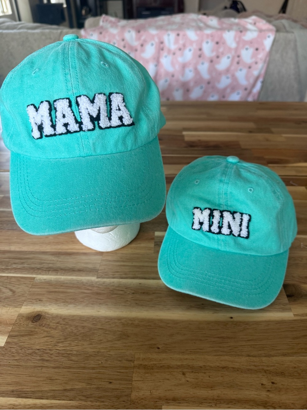 Mama & Mini Mint Green teal Baseball Caps